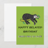 遅くなってごめんなさい。ハッピーベレート誕生日 ノートカード (正面/裏面)