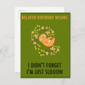 遅くなってごめんなさい。ハッピーベレート誕生日 案内ポストカード (正面/裏面)