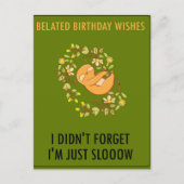 遅くなってごめんなさい。ハッピーベレート誕生日 案内ポストカード (正面)