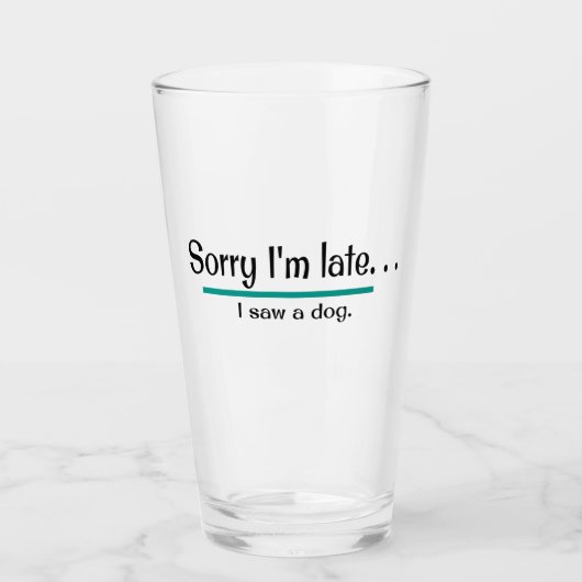 遅くなってごめんなさい、犬を見た。犬好おもしろいき タンブラーグラス (正面)