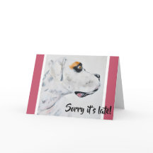 遅くなってごめんね！ベレードバースデーファインアート犬