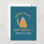 遅くなってごめん。お誕生日おめでとう ポストカード (正面/裏面)