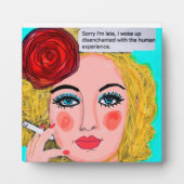 遅くなってすみません目が覚めて胡魔化した フォトプラーク (正面)