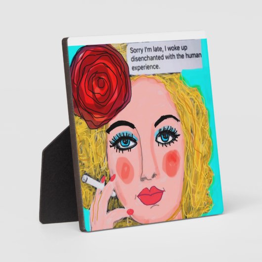 遅くなってすみません目が覚めて胡魔化した フォトプラーク (正面)