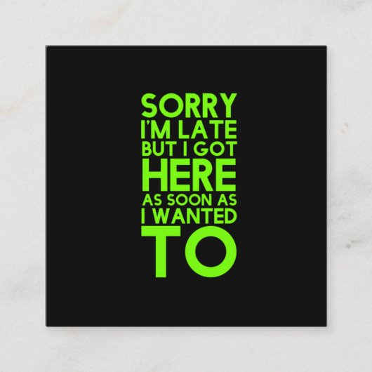 遅くなりましたが、皮肉なユーおもしろいモア引用文 スクエア名刺 (正面)