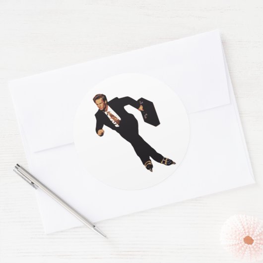 遅くビジネスRollerbladeのスケート選手のミームのために ラウンドシール (封筒)