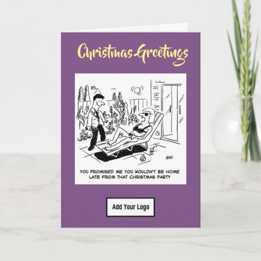 遅く帰るパーティー。会社のクリスマスカード シーズンカード (正面)
