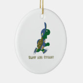 遅く落ち着いたランニングのカメ セラミックオーナメント (右)