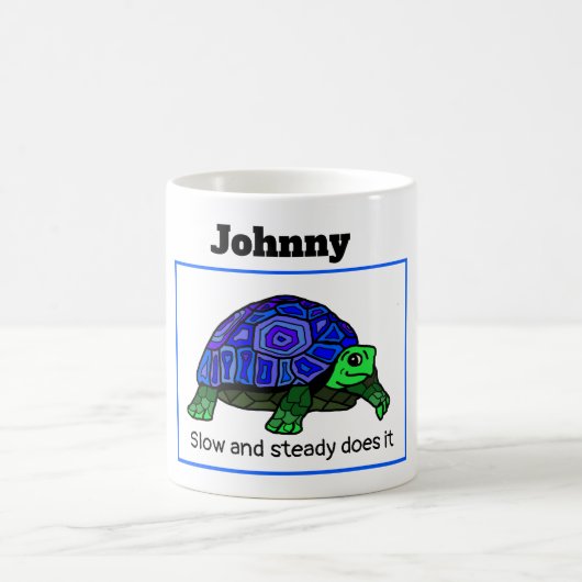 遅く落ち着いて亀は亀でパーソナライズされた、 コーヒーマグカップ (中央)
