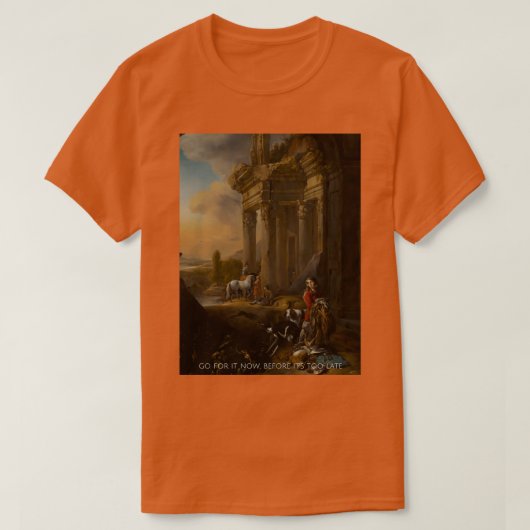 遅すぎる前に行く Tシャツ (デザイン正面)