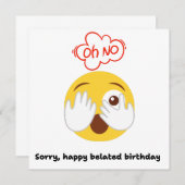 遅すぎる誕生日カード　ごめんね　面白いよ (正面/裏面)