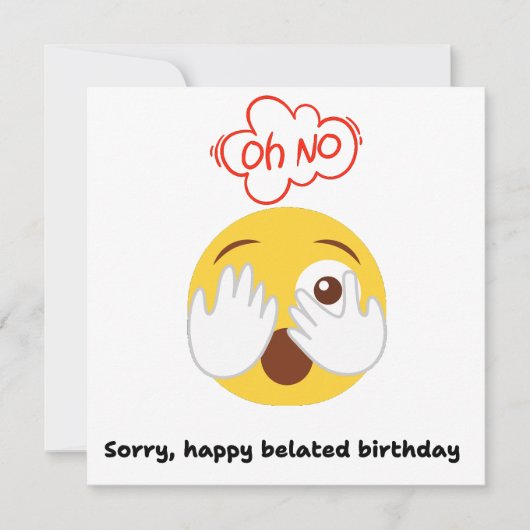 遅すぎる誕生日カード　ごめんね　面白いよ (正面)