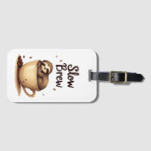 遅めの淹れ方のコーヒーナマケモノ ラゲッジタグ (正面横)