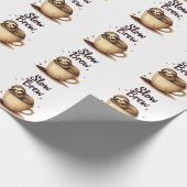 遅めの淹れ方のコーヒーナマケモノ ラッピングペーパー (角)