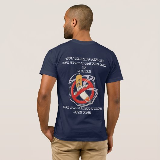 遅やめく前の喫煙 Tシャツ (裏面フル)