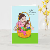 遅れおもしろいた復活祭の挨拶 カード (黄色い花)