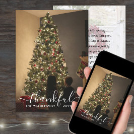 遅れたクリスマスの写真 新年の感謝 シーズンカード