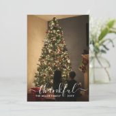 遅れたクリスマスの写真 新年の感謝 シーズンカード (スタンド正面)