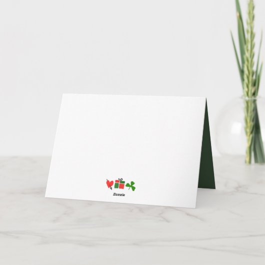 遅れたクリスマスハートとシャムロック シーズンカード (裏面)