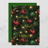 遅れたクリスマスハートとシャムロック シーズンカード (正面/裏面)