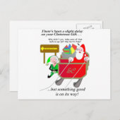遅れたクリスマス – サンタ遅延 シーズンポストカード (正面/裏面)