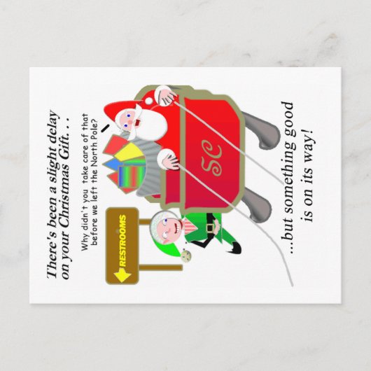 遅れたクリスマス - 遅れたサンタの肖像画 シーズンポストカード (正面)