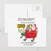 遅れたクリスマス - 遅刻のサンタ シーズンポストカード (正面/裏面)