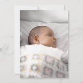 遅れたベビーシャワー パープルの揺れる馬が赤ちゃんに会う 招待状 (裏面)