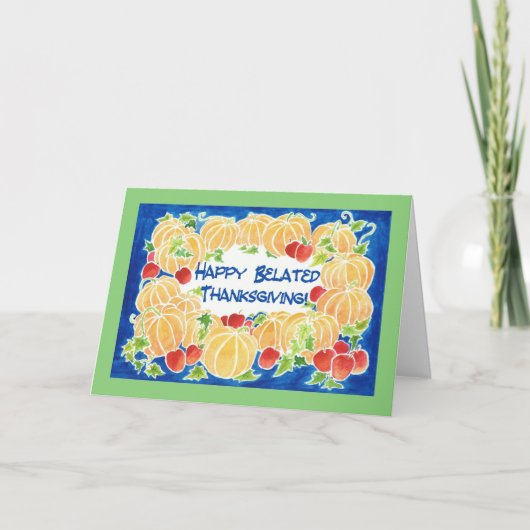 遅れた感謝祭カボチャのグリーティングカード シーズンカード (正面)