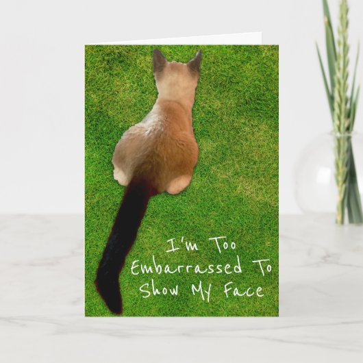 遅れた誕生日おめでとうシャム猫の写真 カード (正面)
