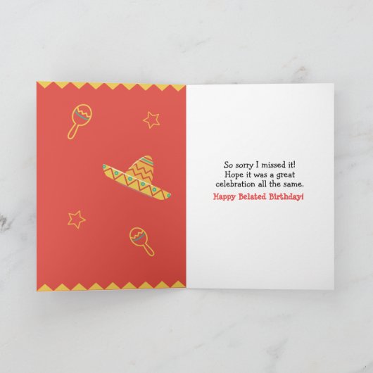 遅れた誕生日おもしろい、それはNACHO誕生日カード カード (内部)