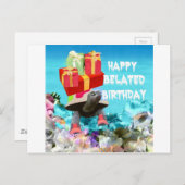 遅れた誕生日のための亀のカーリングギフト ポストカード (正面/裏面)