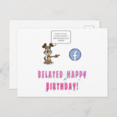 遅れた誕生日のウィッシュカード ポストカード (正面/裏面)