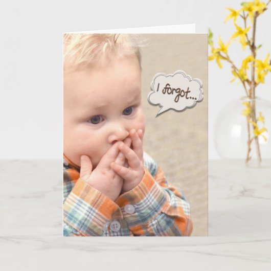 遅れた誕生日の少年 カード (黄色い花)