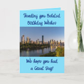 遅れた誕生日の願いを写真の青を追加 カード (正面)