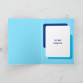 遅れた誕生日の願いを写真の青を追加 カード (内部)