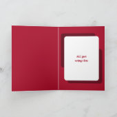 遅れた誕生日の願い事を写真の赤を追加 カード (内部)