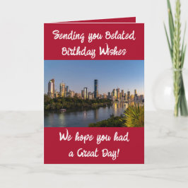 遅れた誕生日の願い事を写真の赤を追加 カード