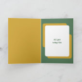 遅れた誕生日の願い写真の緑の金ゴールドを追加 カード (内部)