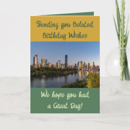 遅れた誕生日の願い写真の緑の金ゴールドを追加 カード