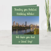 遅れた誕生日の願い写真の緑を追加 カード (正面)