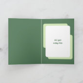 遅れた誕生日の願い写真の緑を追加 カード (内部)