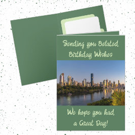 遅れた誕生日の願い写真の緑を追加 カード