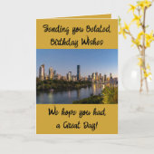 遅れた誕生日の願い写真の金ゴールドを追加 カード (黄色い花)