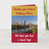 遅れた誕生日の願い写真の金ゴールド赤を追加 カード (正面)