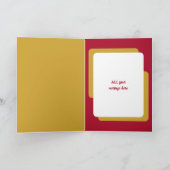 遅れた誕生日の願い写真の金ゴールド赤を追加 カード (内部)