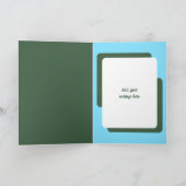 遅れた誕生日の願い写真の青の緑を追加 カード (内部)