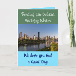 遅れた誕生日の願い写真の青の緑を追加 カード