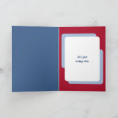 遅れた誕生日の願い写真の青の赤を追加 カード (内部)