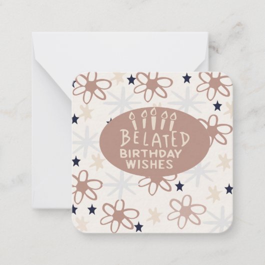 遅れた誕生日の願い ノートカード (正面)
